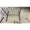 Image 3 : Two Black Metal Gridwall Display Panels with T-Base Stands and Display Hooks 51 x 24 x 24