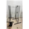 Image 4 : Two Black Metal Gridwall Display Panels with T-Base Stands and Display Hooks 51 x 24 x 24