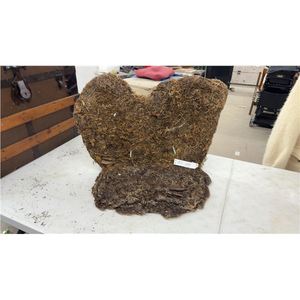 Heart-Shaped Moss and Bark Topiary Form, Taxidermy Mount, Approx 17 x 24 x 14