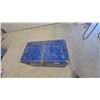 Image 3 : Blue Metal Steamer Trunk with Brass-Tone Hardware and Side handles19 X 35 x 20"