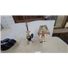Image 1 : Vintage Ceramic Rooster Lamp w/Metal Stand & Raggedy Andy Figural Lamp w/Floral Shade - Lot of 2