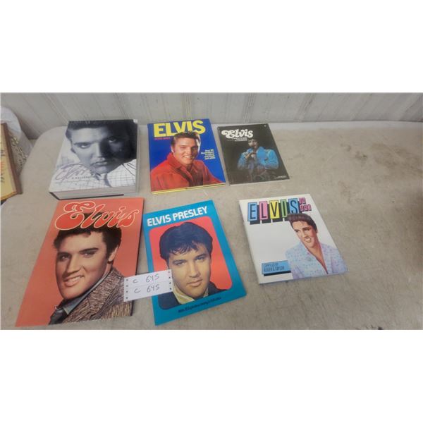 Collection of Six Elvis Presley Books Including Biographies and Photo Collections