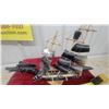Image 3 : Decorative Horn Ship Model with Dragon Figurehead on Wooden Base, 20" Long