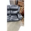Image 2 : Black Leather Leather Style 3-seater Power Recliner Sofa with Electric Controls 86" Wide