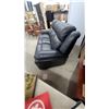 Image 4 : Black Leather Leather Style 3-seater Power Recliner Sofa with Electric Controls 86" Wide