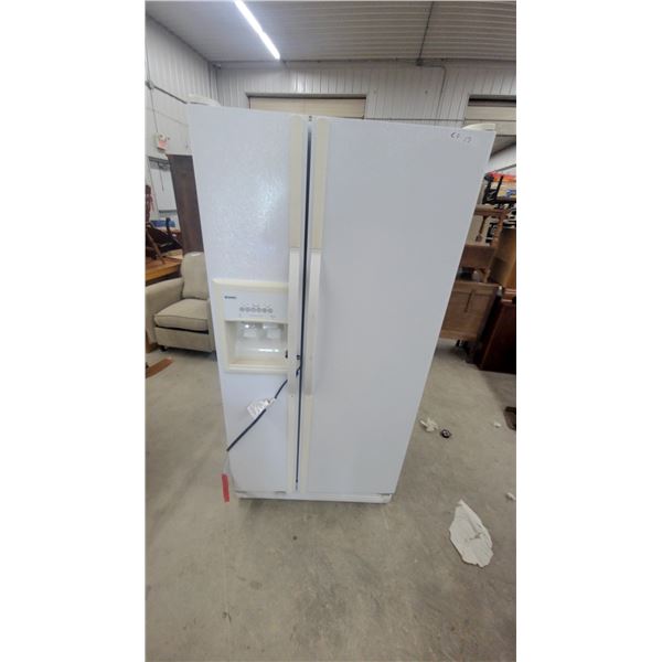 Kenmore Side-By-Side Refrigerator with Ice and Water Dispenser, White 66 x 33 x 30"