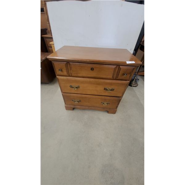 VilasMaple Chest of Drawers with Brass Bail Pulls, 3 Drawers 31 x 30 x 18"