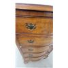Image 6 : Serpentine Front 6-Drawer Chest with Brass Bail Pulls, Burl Wood Veneer Finish 37 x 15 x 21"