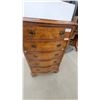 Image 7 : Serpentine Front 6-Drawer Chest with Brass Bail Pulls, Burl Wood Veneer Finish 37 x 15 x 21"