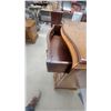 Image 8 : Serpentine Front 6-Drawer Chest with Brass Bail Pulls, Burl Wood Veneer Finish 37 x 15 x 21"