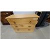Image 1 : Light Wood 3-drawer Chest of Drawers with Decorative Metal Ring and Bail Pull handles30 X 36 x 16"