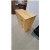 Image 2 : Light Wood 3-drawer Chest of Drawers with Decorative Metal Ring and Bail Pull handles30 X 36 x 16"