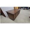 Image 3 : Cedar-Lined Chest with Walnut Exterior, Louvered Doors, Interior Shelving 21 x 46 x 20"