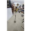 Image 1 : Antique Brass Floor Lamp with Painted Milk Glass Shade Featuring Covered Bridge Scenes