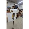 Image 2 : Antique Brass Floor Lamp with Painted Milk Glass Shade Featuring Covered Bridge Scenes