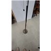 Image 3 : Antique Brass Floor Lamp with Painted Milk Glass Shade Featuring Covered Bridge Scenes