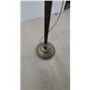 Image 4 : Antique Brass Floor Lamp with Painted Milk Glass Shade Featuring Covered Bridge Scenes