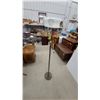 Image 5 : Antique Brass Floor Lamp with Painted Milk Glass Shade Featuring Covered Bridge Scenes