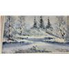 Image 5 : Van Hersen Signed Oil Painting, Winter Landscape Scene in Ornate Frame 31 x 42"