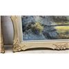 Image 8 : Pair of Framed Oil Paintings, Forest Landscape Scenes, Signed, Ornate Gilt Frames 28 x 34"