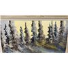 Image 9 : Pair of Framed Oil Paintings, Forest Landscape Scenes, Signed, Ornate Gilt Frames 28 x 34"