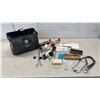 Image 1 : Vintage Black Leather Doctor's Bag with Medical Instruments, Stethoscope, Syringes & Supplies