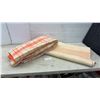 Image 1 : 2 Vintage Wool Blankets Orange/Cream Striped