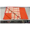 Image 6 : 2 Vintage Wool Blankets Orange/Cream Striped