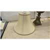 Image 5 : Pair of Traditional Urn-Style Table Lamps with Bell Shades, Antiqued Bronze Finish 31" H