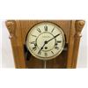 Image 3 : Solar Oak Wall Clock with Pendulum, Roman Numeral Dial, Key-Wind Movement with Key