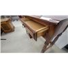Image 5 : Wooden Desk with 3 Drawers, Brass Handles, Turned Legs 30 x 44 x 16"