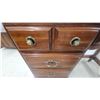 Image 6 : Wooden Desk with 3 Drawers, Brass Handles, Turned Legs 30 x 44 x 16"