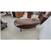 Image 5 : Queen Anne Style Mahogany Drop-Leaf Oval Coffee Table with Cabriole Legs 16 x 18 x 48" and Extended