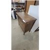 Image 2 : Vintage 3-Drawer Wooden Dresser with Ring Pulls and Turned Legs 35 x 36 x 18"