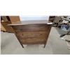 Image 4 : Vintage 3-Drawer Wooden Dresser with Ring Pulls and Turned Legs 35 x 36 x 18"