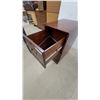 Image 5 : 2-Drawer Wooden Filing Cabinet with Brass Handles and Key Lock, Cherry Finish 29 x 22.6 x 16"