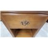 Image 4 : Wooden Nightstand with Single Drawer, Open Shelf, Brass Bail Pull Hardware, Bracket Feet 25"×20 x