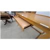 Image 4 : Oak Rectangular Desk with Sled Base Legs and Single Drawer 30 x 55 x 30"