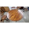 Image 2 : Oval Drop-Leaf Dining Table with Trestle Base and Four Windsor-Style Spindle-Back Chairs Extended