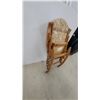 Image 4 : Wooden Folding Rocking Chair with Floral Upholstered Seat and Back, Curved Armrests