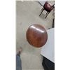 Image 3 : Mahogany Drum Table with Tripod Pedestal Base, Brass Feet, and Single drawer19" Hgt. 25" Diameter