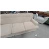 Image 3 : Cream/Beige Upholstered Three-Seater Sofa with Button-Tufted Back and Removable Seat Cushions 72"