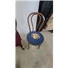 Image 5 : Lot of 3 Antique Wooden Chairs with Needlepoint Embroidered Seats in Orange, Burgundy, and Blue