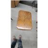 Image 2 : Oak End Table with Cane Door Panel and Brass Handle, Octagonal Top with Parquet Veneer Design 22 x