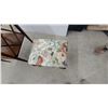 Image 5 : Wooden Side Table with X-Frame Base 26 x 20 x 18" and Floral Upholstered Footstool