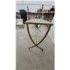Image 3 : Gold Metal Base Console Table with Cream/Ivory Rectangular Top