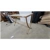 Image 4 : Gold Metal Base Console Table with Cream/Ivory Rectangular Top
