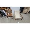 Image 1 : Wooden Banker's Chair and Canvas Sling Chair with Wood Frame, Set of 2