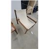 Image 4 : Wooden Banker's Chair and Canvas Sling Chair with Wood Frame, Set of 2