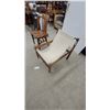 Image 5 : Wooden Banker's Chair and Canvas Sling Chair with Wood Frame, Set of 2